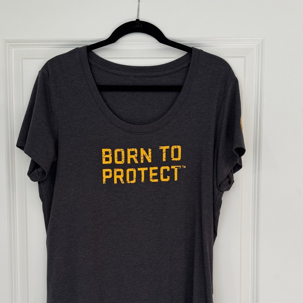 Charcoal Graphic Tee with Yellow Print